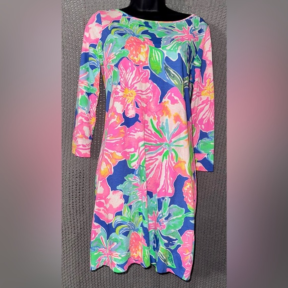 Lilly Pulitzer Dresses & Skirts - Lilly Pulitzer Marlowe Dress Jungle Utopia Print 3/4 Sleeve S Floral Cotton